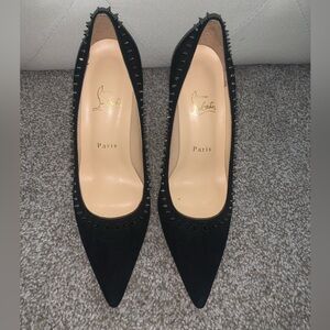 Christian Louboutin black heels with spikes size 38